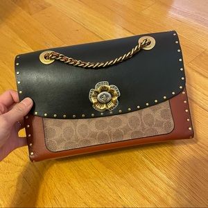 COACH Tea Rose Parker Leather Bag